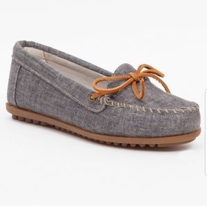 Minnetonka canvas moccasin